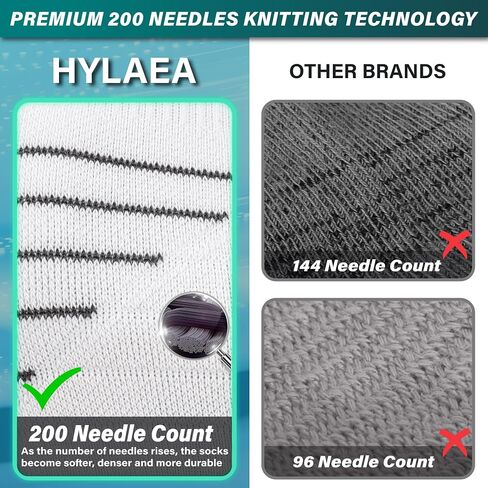 Hylaea Compression Running Socks for men, Coolmax Anti-Blister Cushion Crew Socks for Athletic, Moisture Wicking & Seamless in Saudi Arabia