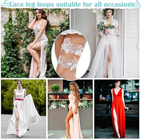 2 Pcs Wedding Garters for Brides, Lace Pearl Thigh Wedding Garters for Women, Elastice Flower Garter for Bride Bridesmaid(White, Suitable for Leg Circumference 15.8-23.6 inch) in Saudi Arabia