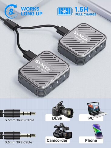 Synco Wireless Lavalier Microphone White ، Microfonos inalambricos Profession in Kuwait