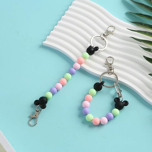 2Pcs Mouse Ear Headband Holders for Backpack Bag Park Trip Essentials Accessories Beaded Lanyard Keychain in Saudi Arabia