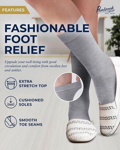 Pembrook Bamboo Viscose Dress Socks Women - 4 Pairs Crew Trouser Socks Women | Moisture Wicking Thin Socks Women in Saudi Arabia
