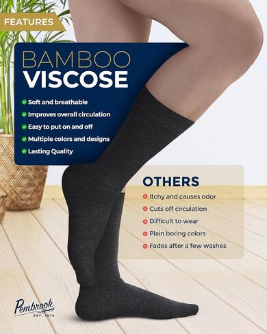 Pembrook Bamboo Viscose Dress Socks Women - 4 Pairs Crew Trouser Socks Women | Moisture Wicking Thin Socks Women in Saudi Arabia