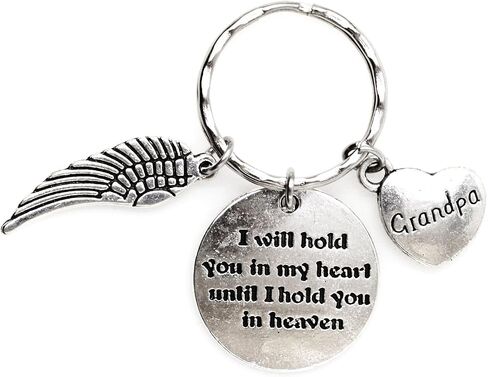 I Will Hold You in My Heart Until I Hold You in Heaven Angel Wing Family Charm Veterans Mourn Grief Sympathy Keychain in Saudi Arabia