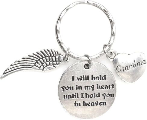 I Will Hold You in My Heart Until I Hold You in Heaven Angel Wing Family Charm Veterans Mourn Grief Sympathy Keychain in Saudi Arabia