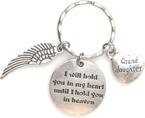 I Will Hold You in My Heart Until I Hold You in Heaven Angel Wing Family Charm Veterans Mourn Grief Sympathy Keychain in Saudi Arabia