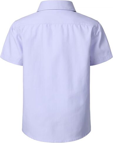 Boys Oxford Button Down Shirt Short Sleeve Formal Uniform Dress Shirts with Pocket in Saudi Arabia