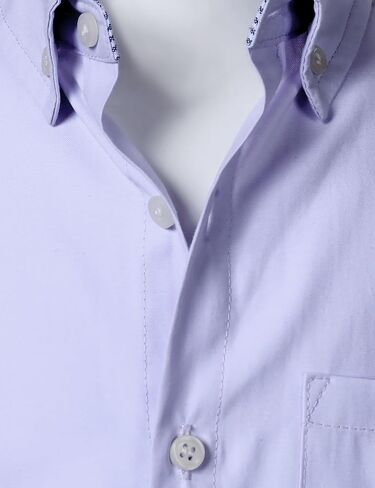 Boys Oxford Button Down Shirt Short Sleeve Formal Uniform Dress Shirts with Pocket in Saudi Arabia