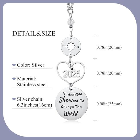 Graduation Gifts for Her, Class of 2025 Rear View Mirror Accessories Car Decor Graduation Gifts for Women University College Graduate Car Accessories for Women in Saudi Arabia