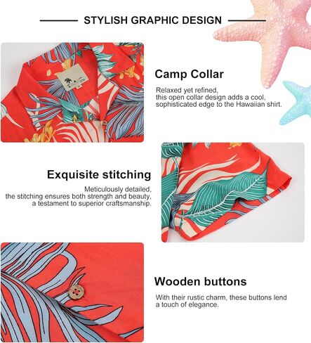Damipow Boy's Hawaiian Shirt Short Sleeve Button Down Kids Beach Vacation Shirts Tropical Summer Tops in Saudi Arabia