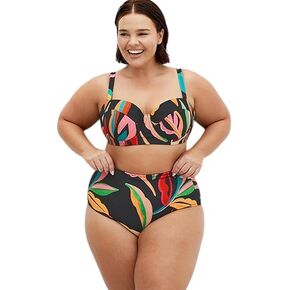 City Chic Women's Plus Size Top - Maui Print underwire Bikini