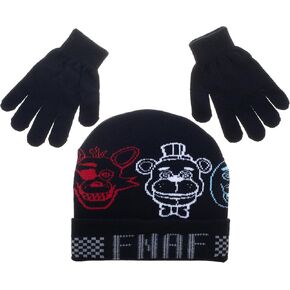 Five Nights At Freddy's Character Heads Youth Camo Cuff Beanie & Magic Gloves