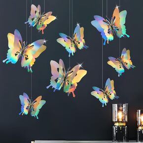 Butterfly Party Decorations, 3D Butterfly Birthday Decorations, 4 Pcs Crepe Paper Hanging Decorations for Girls, Women, Flower Party Decorations for Spring Garden Party, Nursery Decor