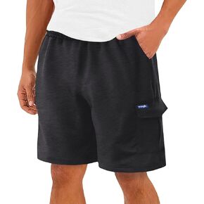 Wrangler Cargo Shorts for Men Big and Tall, Fleece Heavyweight Mens Sweat Shorts