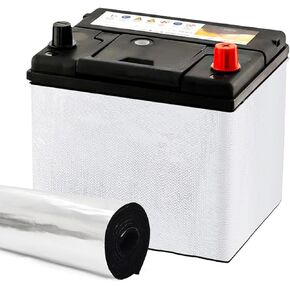 Anti-Static Car Battery Insulation Kit 40"*7"-Heat Shield Fiberglass Self-Adhesive Blanket for Extreme Temperature Protection,Thermal Wrap Universal for Vehicle, Truck, RV Batteries，DIY(1PCS)