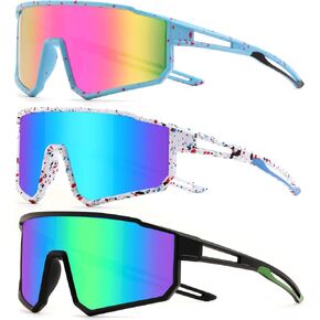 3Pack Kids Sunglasses Sports Sports Glasses for Girls Boys Baseball Softball نظارات ركوب الدراجات في ركوب الدراجات