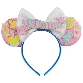 Trnerm Pink Mouse Ears Earning Mouse Ears Offcling for Women Cute Park Ears (أفضل يوم على الإطلاق)