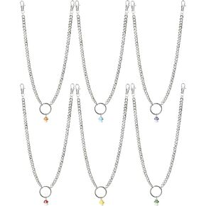 Taouzi 6 Pieces Pants Chain Wallet Chain Butterfly Lock Charm Jeans Chains Pocket Punk Chain Hip Hop Rock Chains for Women Men