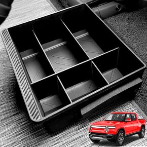 الخلفية تحت صندوق تخزين المقعد متوافق مع إكسسوارات Rivian R1S 2022-2025 ، الصف الثاني تحت صندوق تخزين منظم المقعد مع وسادة السيليكون لـ RIVIAN R1S (يمكن للقوائم قابلة للإزالة)