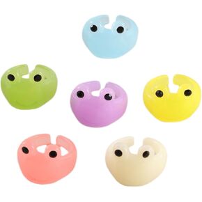 Colorful Frogs Resin Rings Set Wide Thick Dome Knuckle Finger Stackable Joint Ring Cute Retro Acrylic Transparent Vintage Jewelry Party Holiday Beach Gift-6pcs