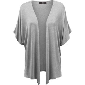 Made By Johnny Women's Kimono Style Short Sleeve Dolman Cardigan - Lightweight Open Front Summer Cover-Up