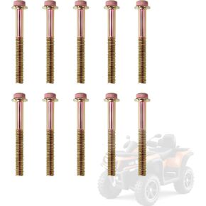 GY6 Gold Gearbox Cover Starting Gear Moped Horn Recoil Starter Screw Suitable For 49CC 50CC-200CC QMB139 157QMJ Chinese Moped Screw Model M6(6x50 mm/0.23x1.96 in)