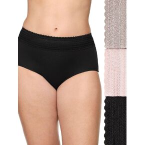 Warner's Women's No Pinching No Problems Dig-Free Cotton Blend High-Waist 3-Pack Brief Rs2093p