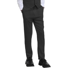 Boys Linen Dress Pants for Toddler Boy School Uniform Pants Adjustable Waist