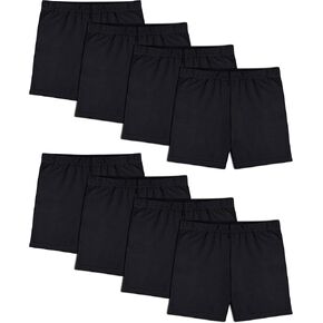 FEQO Girls Bike, Run, Hike Shorts - Cotton, Low Rise, Modern Style - Pink, Black, Purple