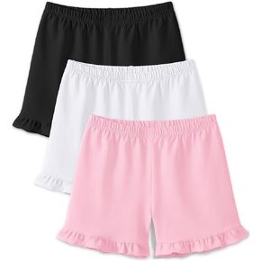 Booph 3 Pack Firsts Shorts عارضة شورت دراجة الكشكشة القصيرة الرياضية العجلة تحت ملابس اللباس للأطفال