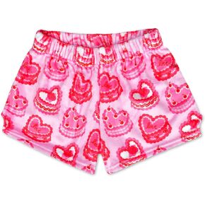 iscream Big Girls Silky Soft Pretty Print Plush Fleece Shorts - Love Fest Collection