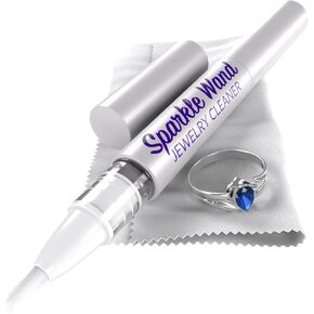 Gemoro Sparkle Wand | قلم أنظف يهودي لصالح | حجم التنظيف المحمول حجم الحلقات والمجوهرات | آمن على الماس والأحجار الكريمة و Moissantie مع قطعة قماش مجانية لتنظيف الألياف الدقيقة