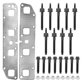 Exhaust Manifold Gasket Repair Set Fits 2003-2008 Ram 1500 2500 3500 5.7L 2005-2008 300 Grand Cherokee Magnum W/Bolts Studs and Nuts(Left&Right