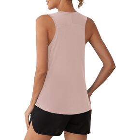 OYANUS Women's Summer Workout Tops Sleeveless Racerback Athletic Tank Top High Neck Loose Fit Running Gym Yoga Shirts in Kuwait