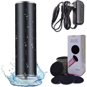 Dermave Electric Foot Callus Remover للنساء وكبار السن ، مجموعة باديكير منزلية مع 60 منصات ورق الصنفرة ، ملف قدم كهربائي محبل للكعب المتشقق والقدمين الجافة ، أداة تقشير القدم القوية