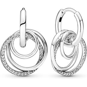 PANDORA Family Always Encircled Hoop Earrings - Elegant Earrings for Women - Great Gift for Her - Made with Sterling Silver & Cubic Zirconia