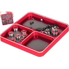 Magnetic Screw Organizer Tray - Screw Holder for RC Models, Electronics, Phone Repair, Small Tool Tray Parts Holder for Screws, Sockets, Bolts, Pins, 3-Compartment Parts Storage with Medium Magnet