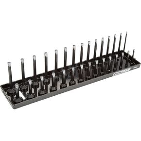 OEMTOOLS 22209 Metric 3/8 Inch Drive Socket Tray Organizer, Black