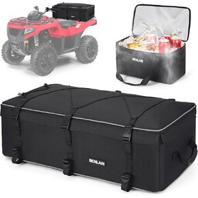 Benlari ATV Gear Bag ، أكياس تخزين ATV للرف الخلفي الأمامي ، تم ترقيتها من حقيبة شحن مقاومة للماء مزدوجة الطبقة مع حقيبة مبردة متوافقة مع Polaris Sportsman Fourstrax Kawasaki Arctic Cat