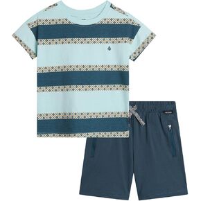 Volcom Toddler Boy Shorts Set - 2 Piece Short Sleeve Graphic Tees and Shorts for Boys - Little Boys & Toddler Summer Clothes