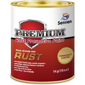 3-in-1 Rust Converter & Metal Primer & Preventive Coating 35 Fl Oz Gloss Gray Paint for Metal Stops Rust Reformer Heat Resistance Fast Dry UV Resistant, Gray