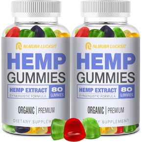 (2 Pack) Natural Hemp Gummies for Sleep Stress Anxiety,Relaxes Body & Mind,Edible Gummies with Omega 3-6-9 and Vitamin C,High Potency Organic Hemp Extract
