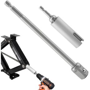 CALIDAKA 8inch Scissor Jack Slotted Drill Adapter T-Slot Drill Attachment with 2 Adapter Bits,Compatible with RV Manual Scissor Jacks C-Jack Stabilizing Jack and Variety of Campers﻿