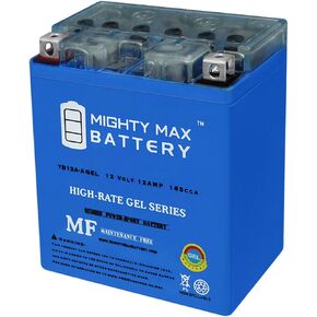 Mighty Max Battery YB12A -AGEL -12 Volt 12 AH ، 165 CCA ، نوع هلام ، بطارية دراجة نارية AGM قابلة للشحن مجانية