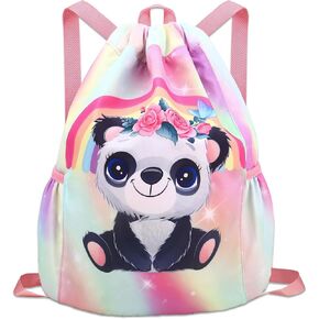 Drawstring Backpack for Kids - Girls Dance Bag,Sport Gym Beach Swim Travel Daypack