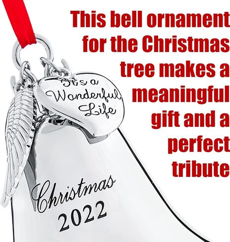 Klikel Christmas Bell Ornament 2024 - إنه جرس حياة رائع مع جناح وقلب معلق in Kuwait