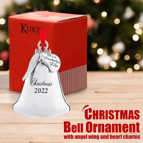Klikel Christmas Bell Ornament 2024 - إنه جرس حياة رائع مع جناح وقلب معلق in Kuwait