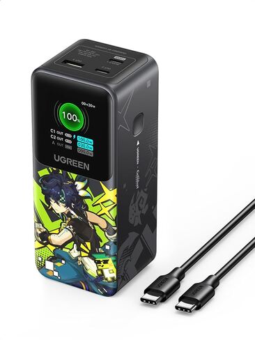 UGREEN Nexode Power Bank 20000mAh 130W شاحن محمول 72Wh PD شحن سريع 3 منافذ USB C بطارية مع شاشة TFT ذكية لأجهزة Macbook/ipad/iPhone 15/Samsung S24/Switch والمزيد in Saudi Arabia