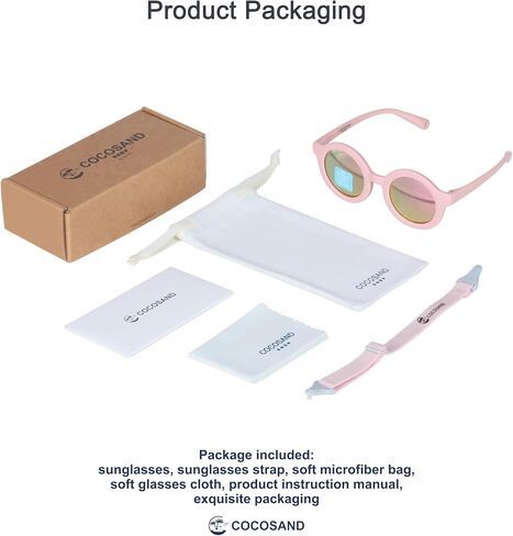 COCOSAND Polarized Baby Sunglasses with Strap & Soft Silicone Nose Pads | Flexible, For 0-24 Months Infant Toddler Girls Boys in Saudi Arabia
