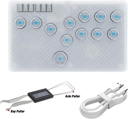 لوحة مفاتيح الألعاب BITFUNX، وحدة تحكم Arcade Stick Ultra S ذات 14 مفتاحًا بدون ذراع - تدعم SOCD والمبادلة الساخنة، وحدة تحكم Arcade Street Fight لأجهزة الكمبيوتر/PS3/PS4/PS5/Switch/Steam مع RGB مخصص وTURBO in Kuwait