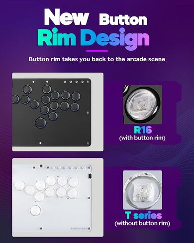 Sehawei Arcade Stick R16 All-Button Arcade Controller 16Keys for PC/Ps3/Ps4/Switch/Steam,Fight Stick for Fighting Games with Custom RGB & Turbo Functions & Hot Swap in Saudi Arabia